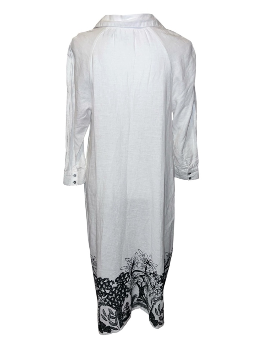 Calypso St. Barth linen blend maxi shirt dress with embroidery - size medium - Picture 7 of 13